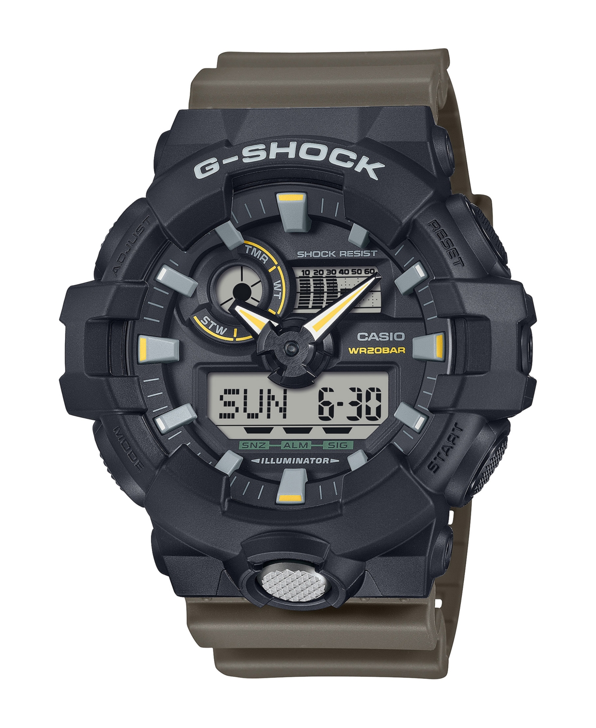 G-SHOCK MEN'S JAPANESE QUARTZ BLACK RESIN WATCH, 53.4MM, GA710TU-1A3 