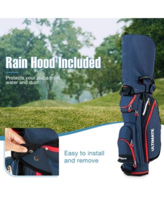 9.5 Inch Golf Cart Bag with 14 Way Dividers Top Organizer-Black