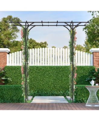 6.8 Feet Garden Arbor with Trellises for Climbing Plant Vine Rose