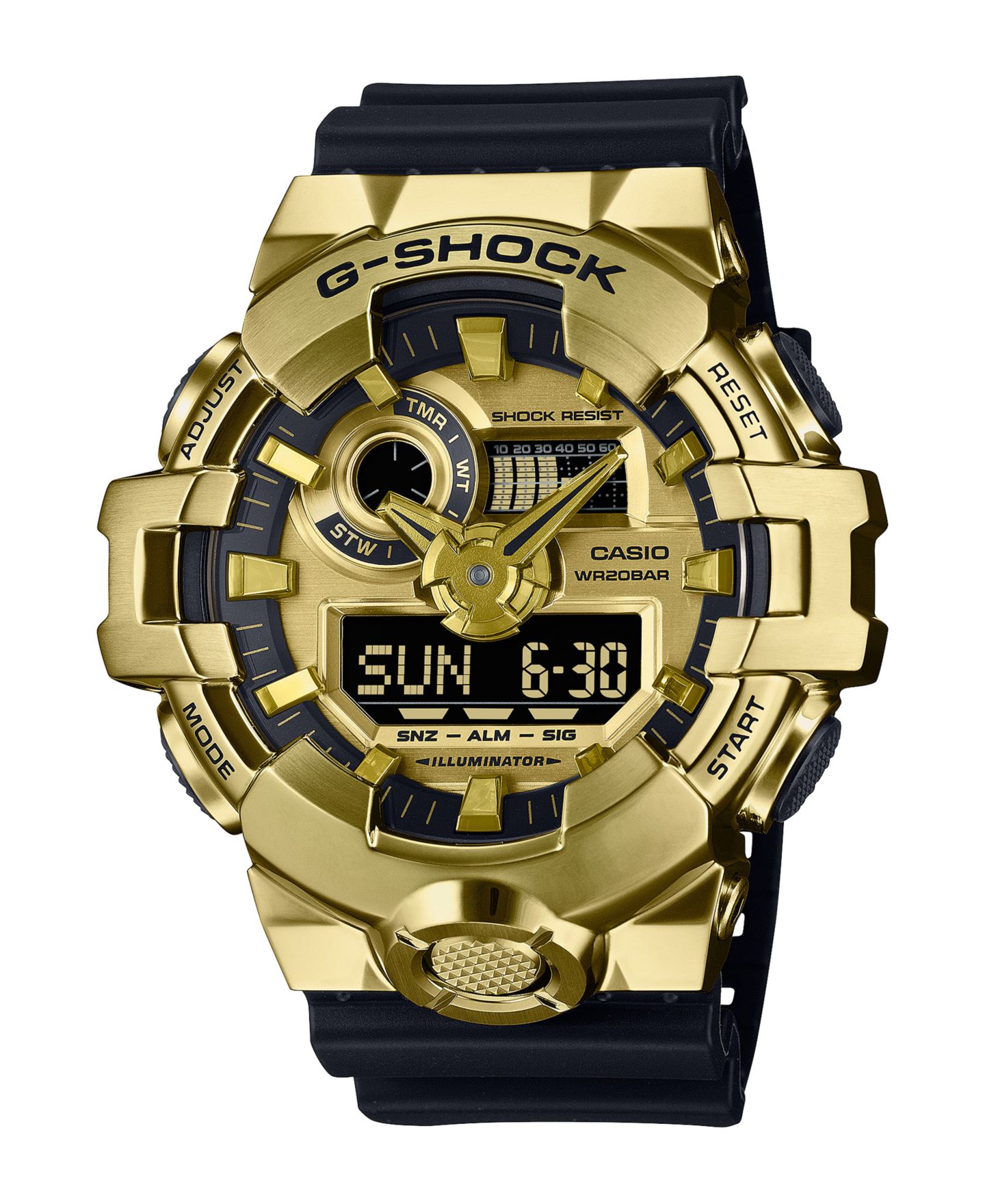 Мужские часы G-Shock Japanese Quartz Black Resin Watch, 53.4mm, GM700G-9A — фото 1