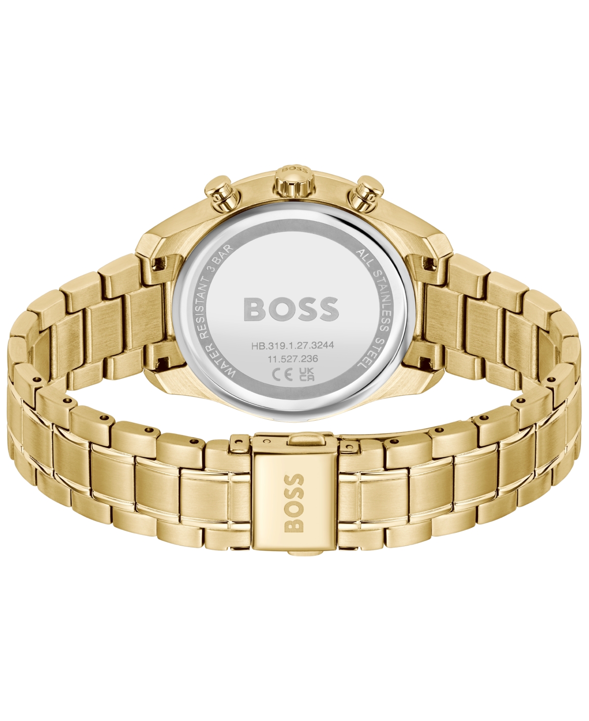 Hugo Boss Women's Grand Tour Ladies Quartz Multifunction Ionic Plated Thin Gold Steel Watch 38mm In Gold-tone