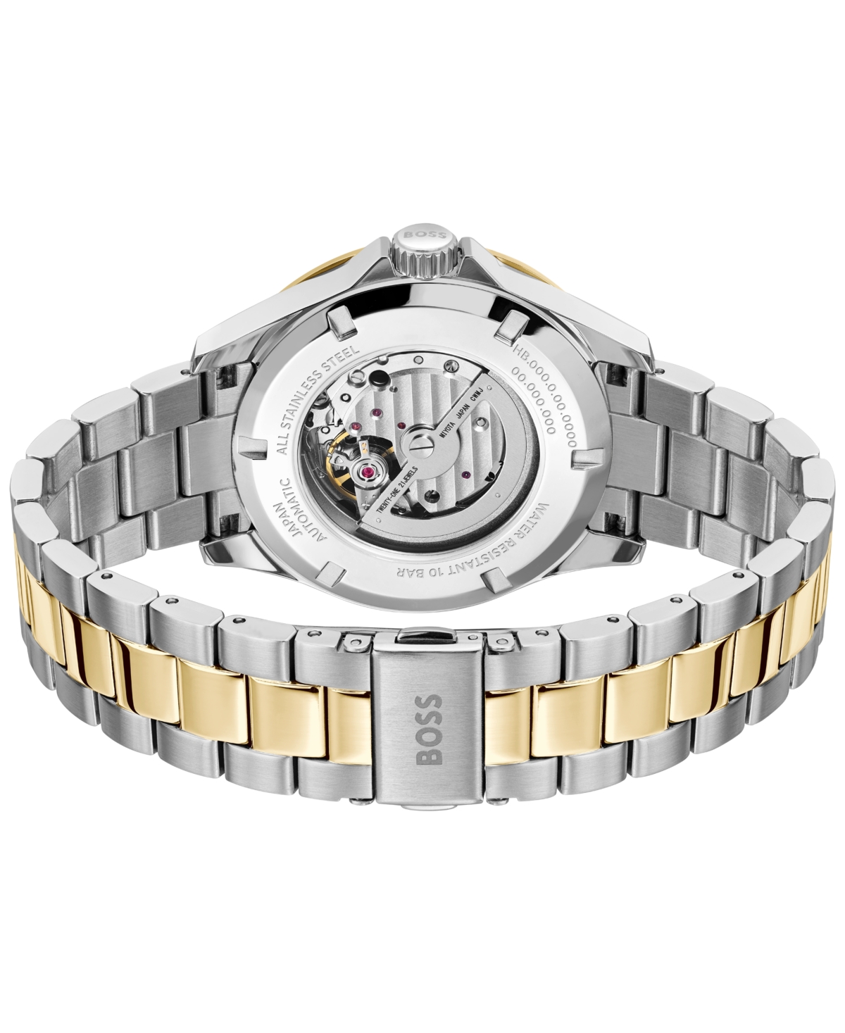 Hugo Boss Men's Troper Auto Mech-automatic Two-tone Stainless Steel Watch 43mm In Two-tone