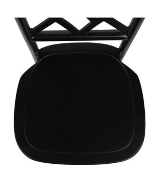 Mara Solid Wood Dining Chair With Stackable Design, Ornate Seat Back Accenting, And Elegant Finish