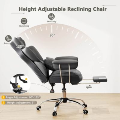 Office Desk Chair Big and Tall Executive Office Chair with Footrest Lumbar Support
