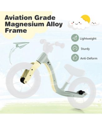 12-Inch Balance Bike with Adjustable Seat and Rotatable Handlebar for Over 36 Months Old-White