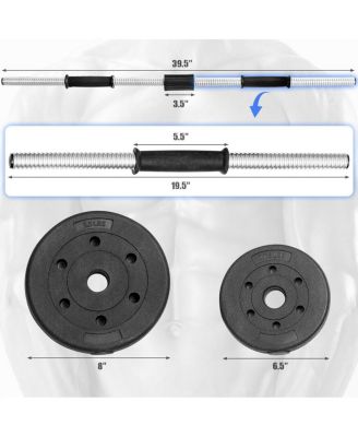 66 Lbs Fitness Dumbbell Weight Set with Adjustable Weight Plates and Handle