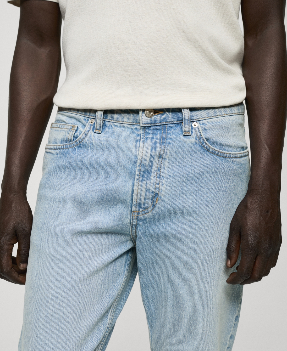 Mango Jeans Ben Tapered Fit Light Blue In Light Blue