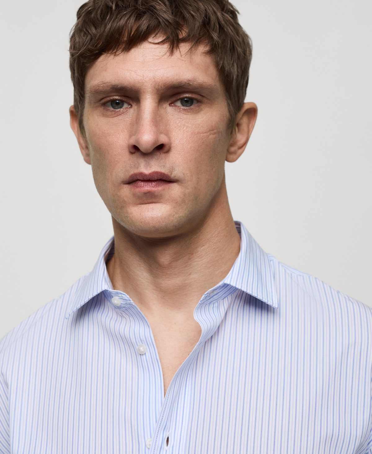 Mango Men's Striped Cotton Shirt