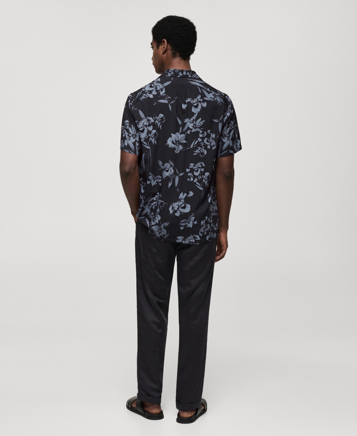 MANGO MEN'S FLOWY HAWAIIAN-PRINT SHIRT 