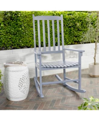 Seagrove Farmhouse Classic Slat-Back 350-LBS Support Acacia Wood Outdoor Rocking Chair, Cashmere Blue