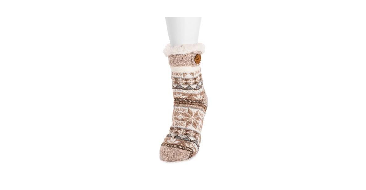 Muk Luks Women's Button Cabin Sock