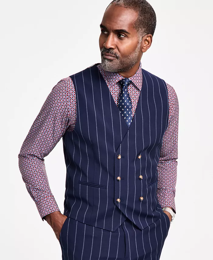 Men's Regular-Fit Pinstriped Suit Vest