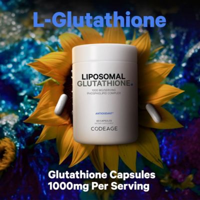 Liposomal Glutathione 1000 mg Supplement, High-Potency Reduced Glutathione - Liposomal Delivery - L-Glutathione - Phospholipids, 60 Capsules
