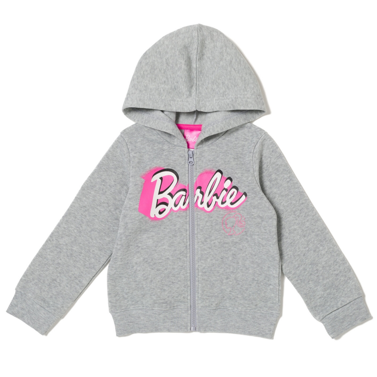 Barbie Girls Zip Up Fleece Hoodie Graphic T-Shirt and Leggings 3 Piece Outfit Set to
