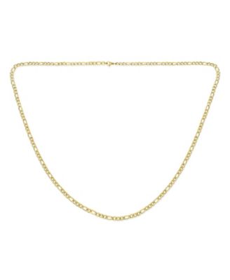 4.5MM Link Wide Strong Shiny Silver and Gold Tone Stainless Steel Link Figaro Chain Necklace