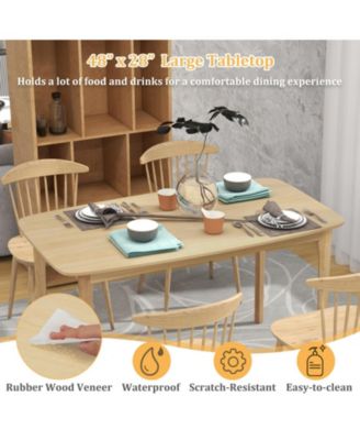 48 Inch Solid Wood Dining Table with Rubber Wood Supporting Legs for Kitchen Dining Room-Natural