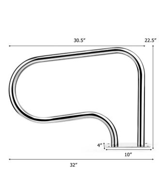 Stainless Steel Swimming Pool Hand Rail with Base Plate