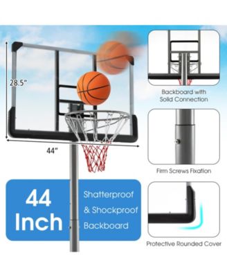 Basketball Hoop with 5.4-6.6FT Adjustable Height and 50 Inch Backboard-Black