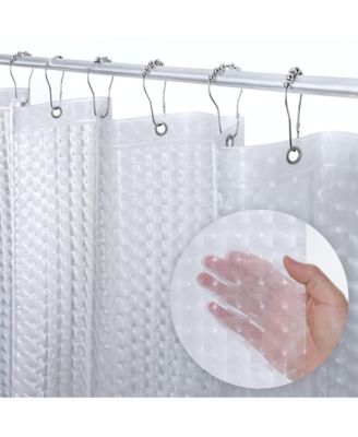 72" W x 72" H 3D Clear Pebble 8G Heavy Duty PEVA Shower Curtain