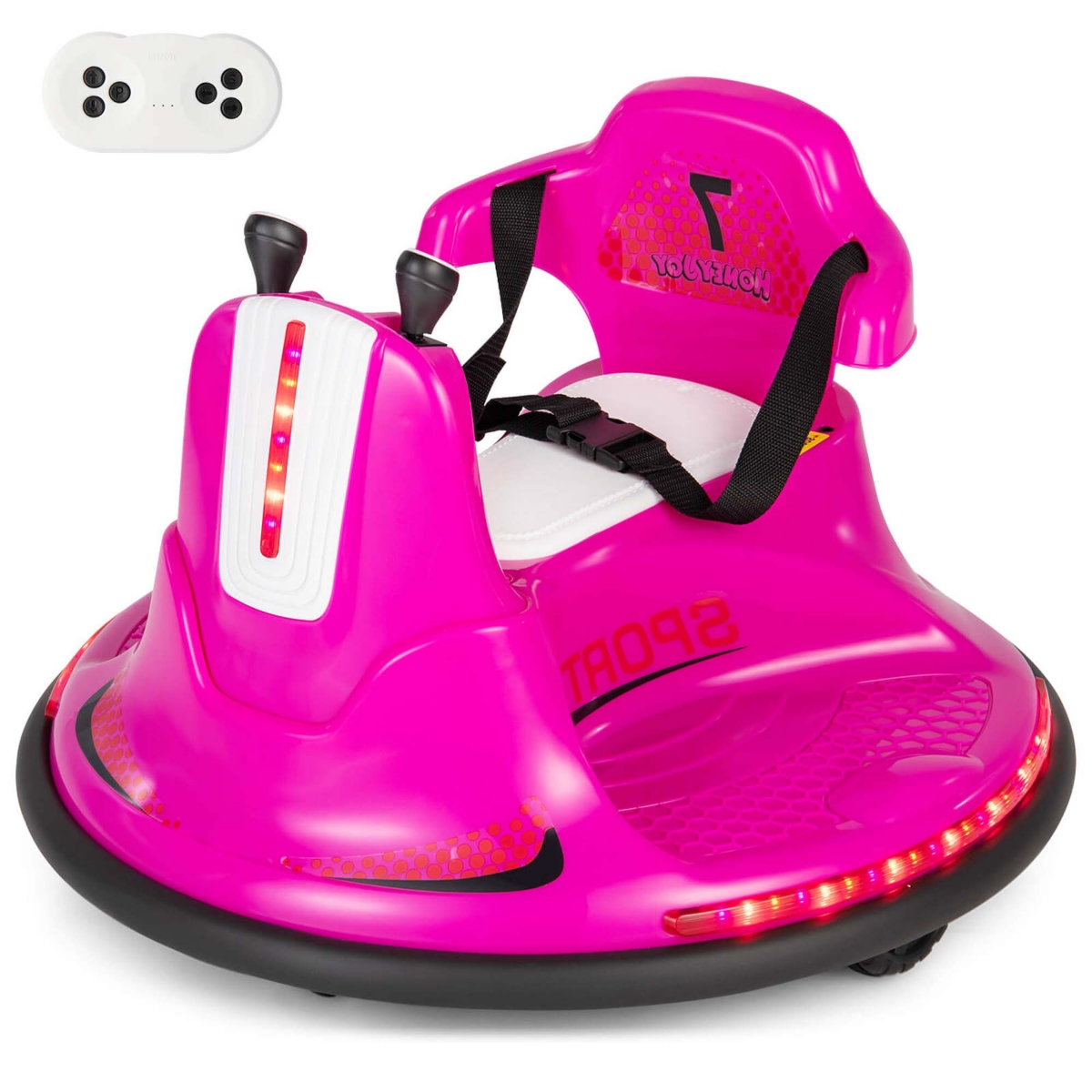Costway 6V Bumper Car for Kids Toddlers Electric Ride On Car Vehicle - Pink