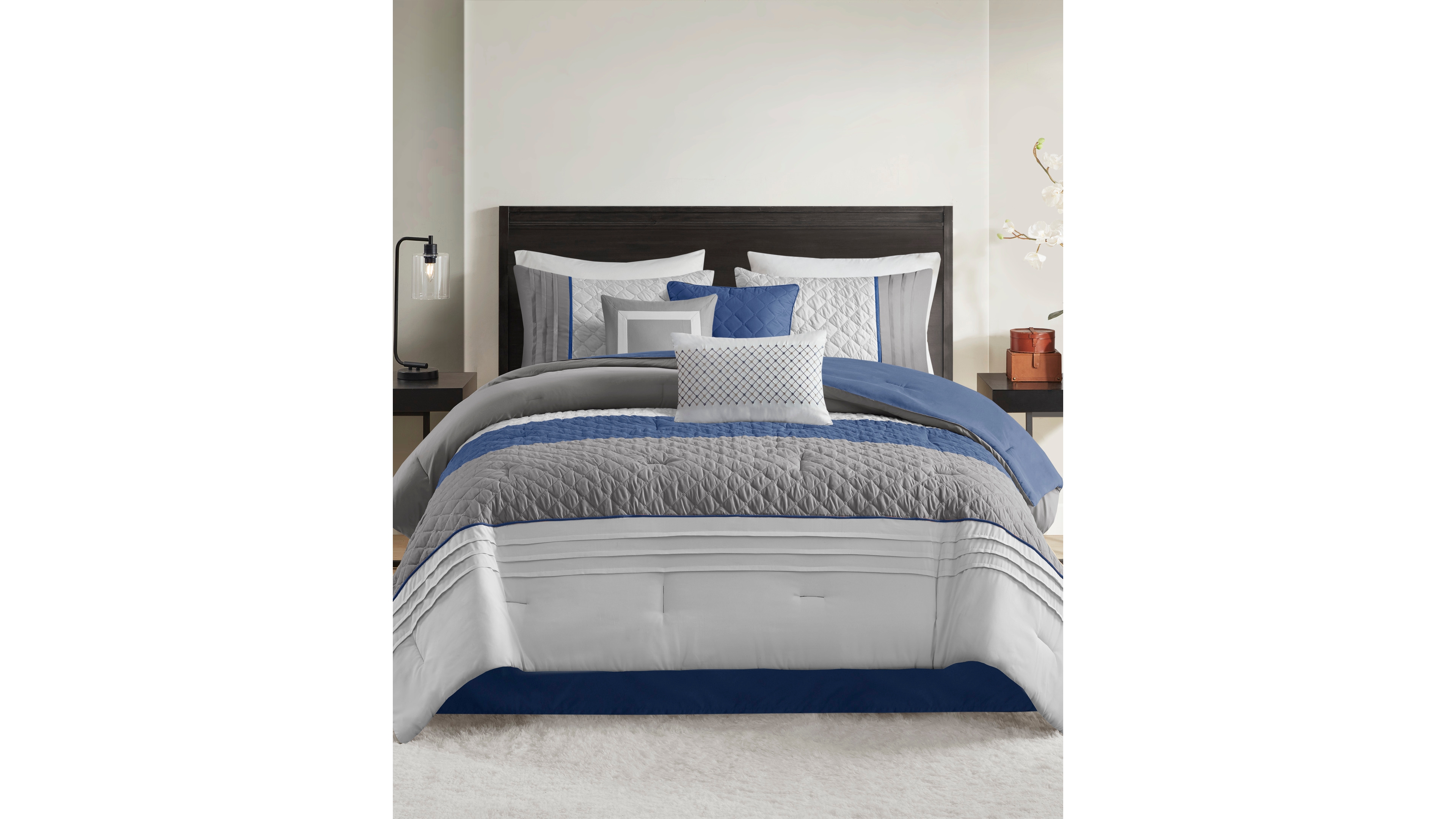 Madison Park Jenson 7-Pc. Color Block Stripe Comforter Set, King