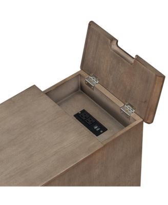  Classic Vintage End Table with USB Ports and Drawer