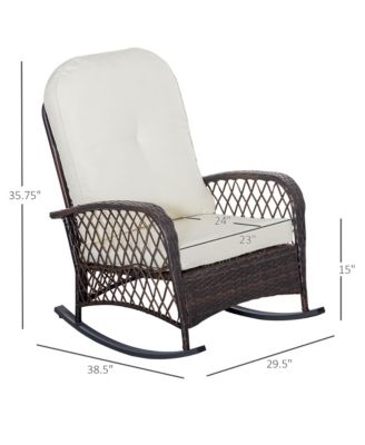 Wide-Seat Patio Rocker with Soft Cushion