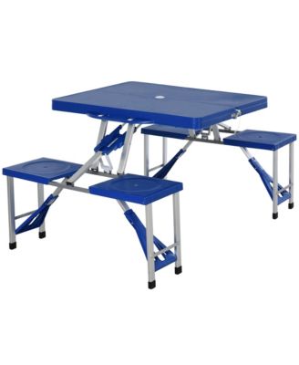 Acacia Wood Patio Chair Set with Footstools and Cushion