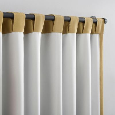 Evelina Faux Dupioni Silk Beaded Tassels Thermal Extreme 100% Blackout Back Tab Curtain Valance, 50" x 17