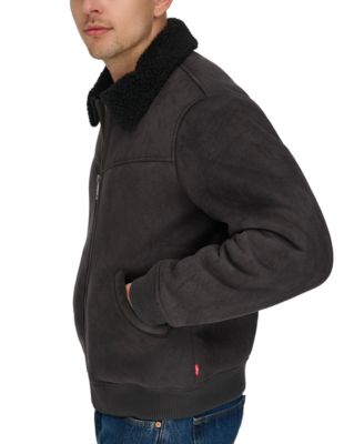 Men's Faux-Shearling Full-Zip Bomber Jacket
