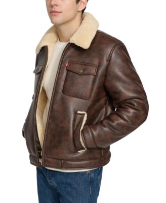 Men's Faux-Shearling Full-Zip Trucker Jacket