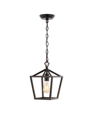 Oslin 8" 1-Light Vintage Farmhouse Iron Chain Pagoda LED Pendant