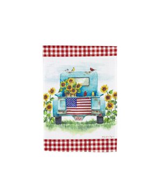 Sunflower Truck Garden Waffle Flag