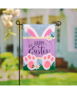 Happy Easter Bunny Applique Garden Flag