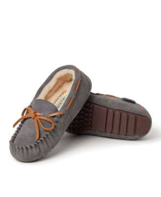 Dearfoams Kids Fireside By Parke Genuine Shearling Moccasin Slipper