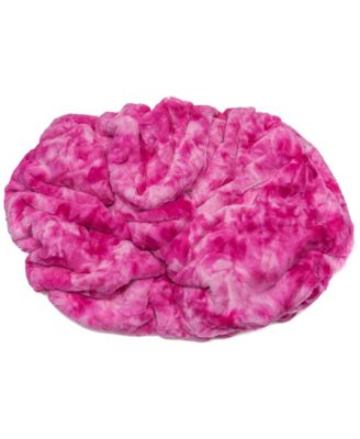 Premium Throw Blanket & Pillow Cover - Long Faux Fur Fuzzy Sherpa Throw (50" x 65”) & 2 Pillow Covers (18" x 18”) - 3-Piece Set, Pink