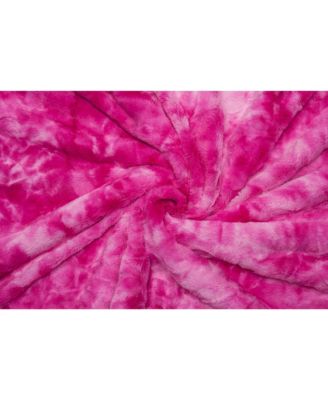 Premium Throw Blanket & Pillow Cover - Long Faux Fur Fuzzy Sherpa Throw (50" x 65”) & 2 Pillow Covers (18" x 18”) - 3-Piece Set, Pink