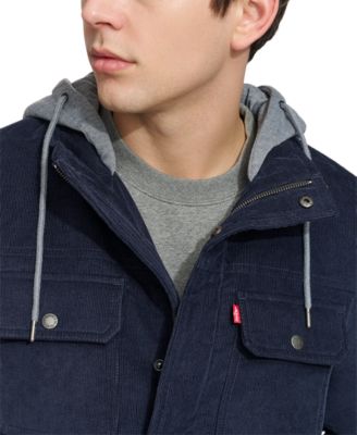 Men's Hooded Corduroy Zip Jacket