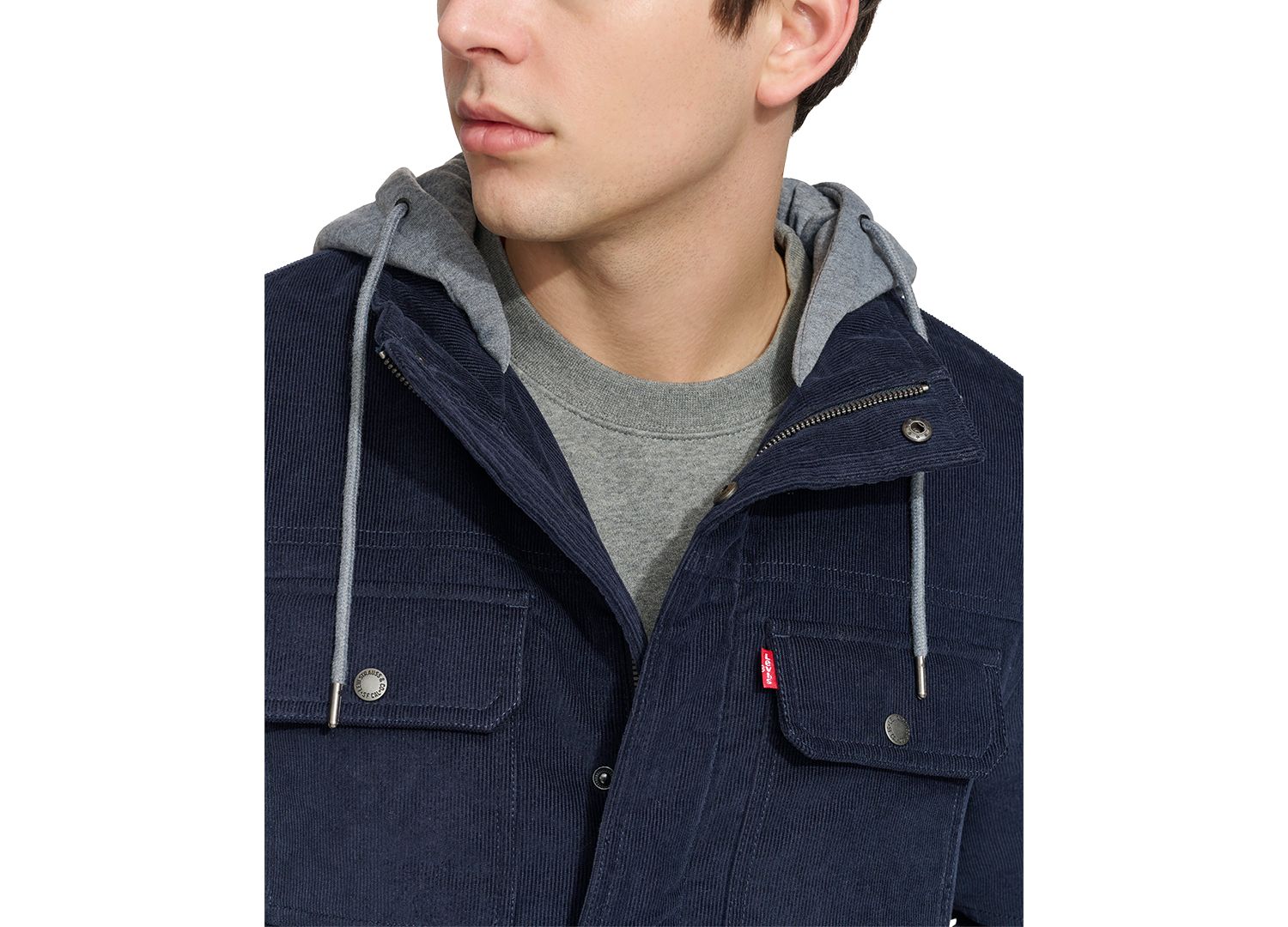 Men's Hooded Corduroy Zip Jacket