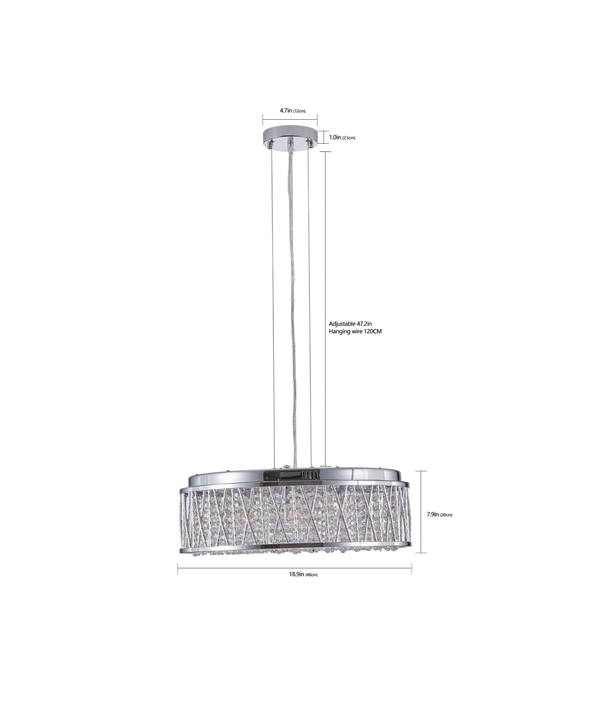 Streamdale Furniture Modern Crystal Chandelier Lighting for Home Decor - Silver+clear