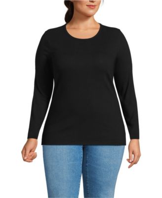 Plus Size Long Sleeve Micro Rib T-Shirt