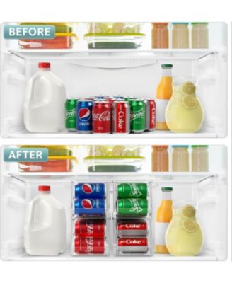 4-Pack Clear Plastic Soda Can Organizer with Lid - Holds 9 Cans Each