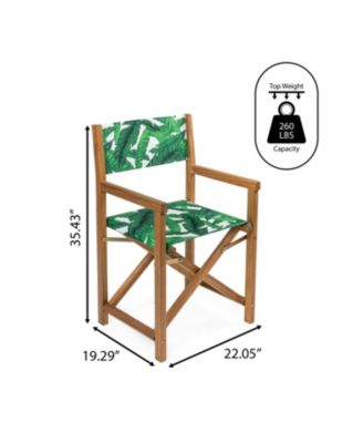 Cukor Classic Vintage Outdoor Acacia Wood Folding Director Chair with Canvas Seat (Set of 2)