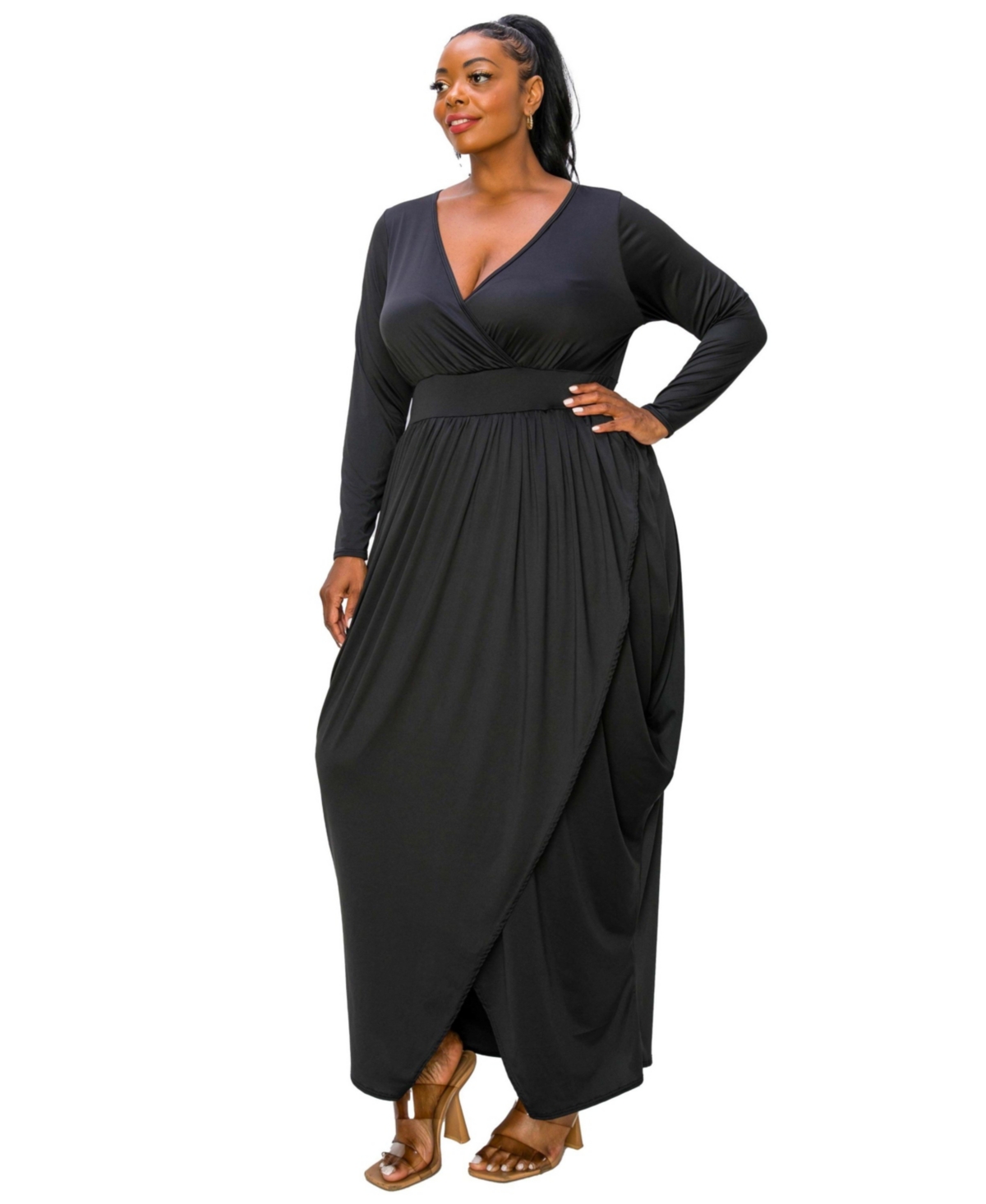 L I V D Plus Size Giuliana Tulip Hem Maxi Dress