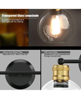 Modern 3-light Bubbled Glass Vanity Light