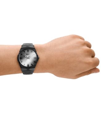 Men's D-Sruptor Quartz Three-Hand Black Stainless Steel 42mm