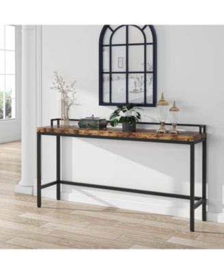 Streamdale 1 Pc Wood Console Table 70.9 Inch Extra Long Rustic Industrial Style Entryway Hallway Sofa Bar Table Living Room