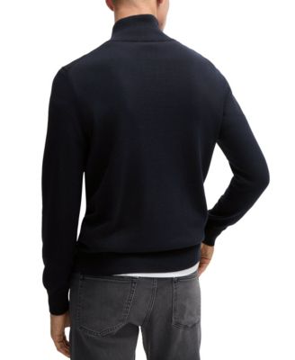 Men’s Logo-Patch Zip-Neck Sweater