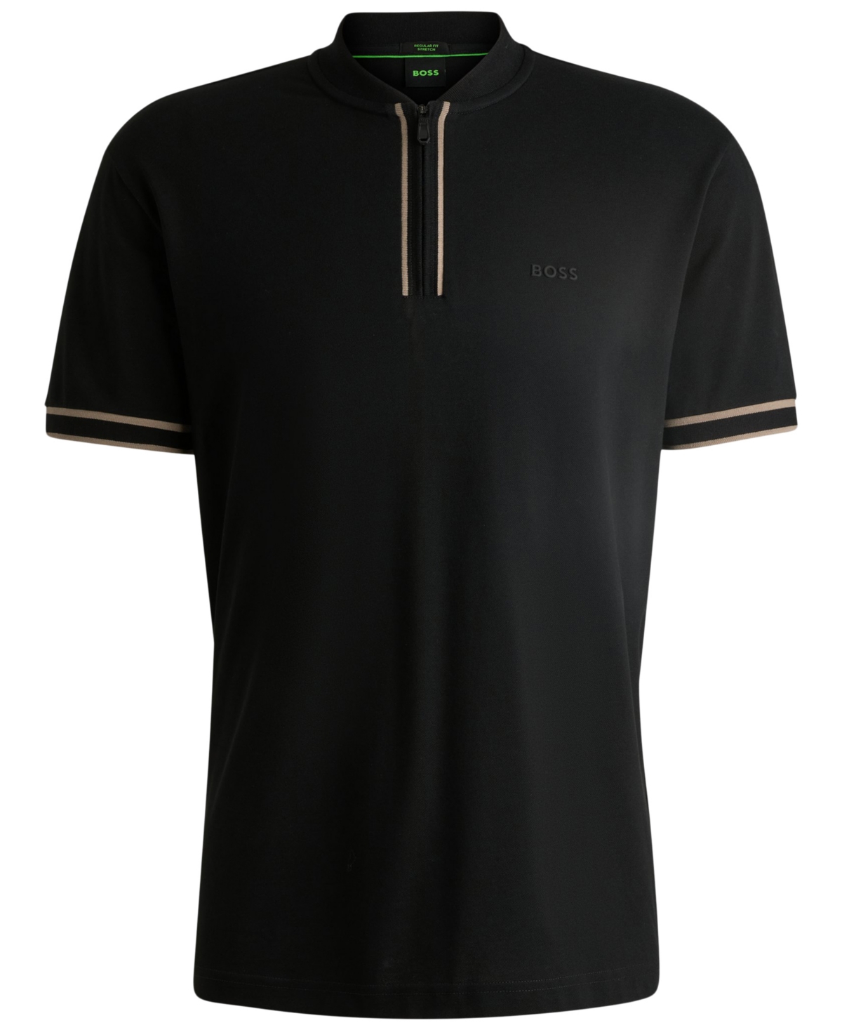 Boss by Hugo Boss Men's Cotton-Pique Zip-Neck Polo