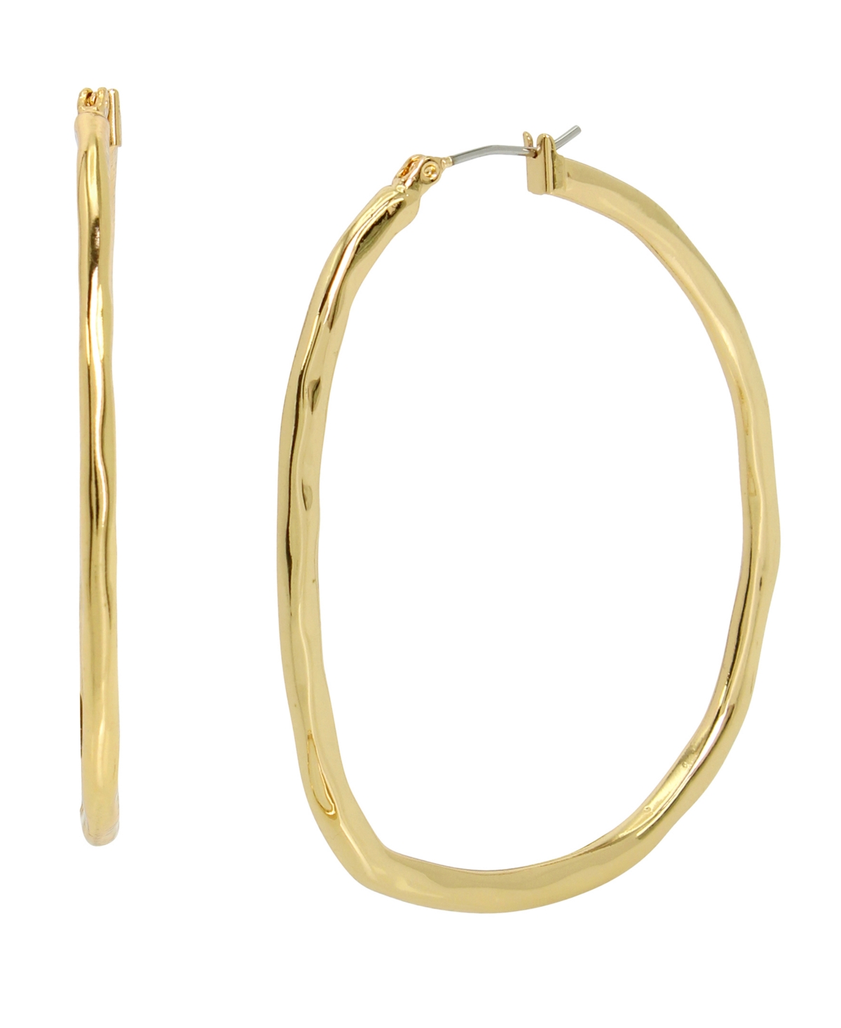 Gold Sculpted Hoop Earrings - Gold